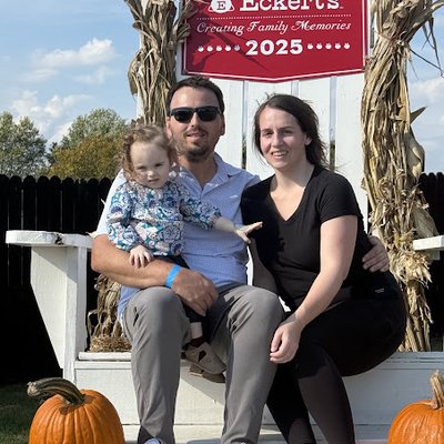 Latney Blunk with his wife and daughter, fall outing